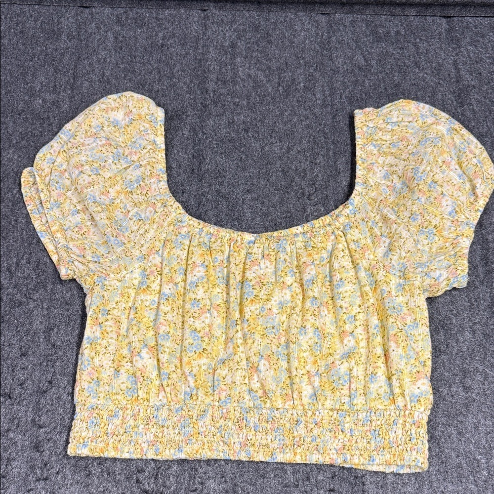 American Eagle Outfitters Yellow Floral Blouse - Picture 3 of 5